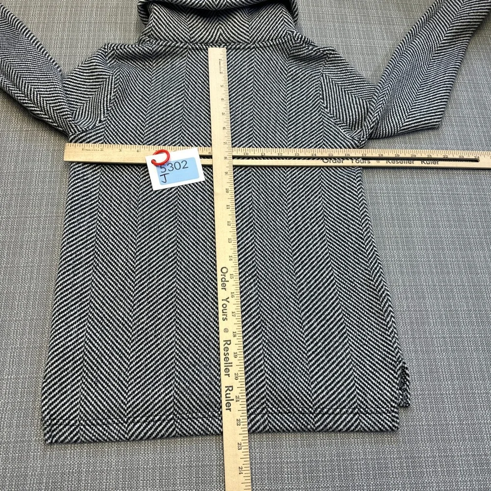 J.Crew‎ W Herringbone Sweater XS Grey Fleece Lined Cozy Pullover Aademia